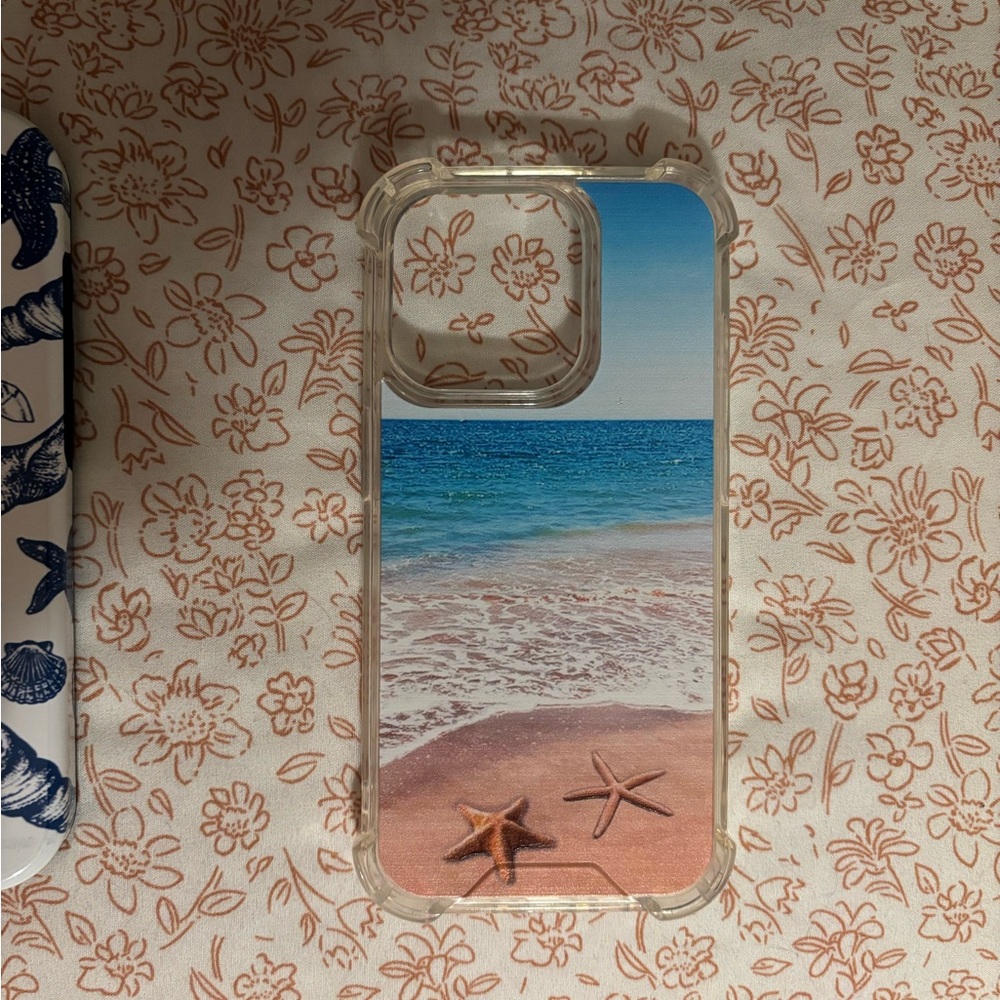 Beach Themed iPhone 15 pro Case - Clear
